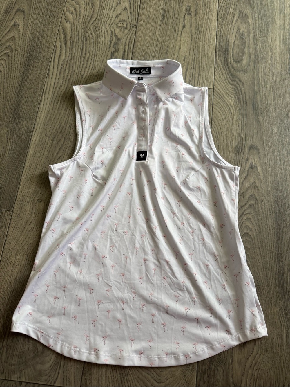 Bad Birdie Flamingo Sleeveless Golf Polo - Size Small